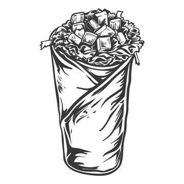 recommend clip art: Silhouette Burrito food black color only