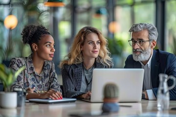 Multiethnic Team at Work: Collaborating in a Bright Conference Room generative ai