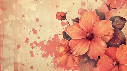 A nostalgic floral background with a retro vibe, featuring vibrant flowers against a timeless backdrop