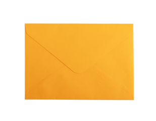 Closed paper envelope, holiday gift letter isolated on white background, transparent PNG