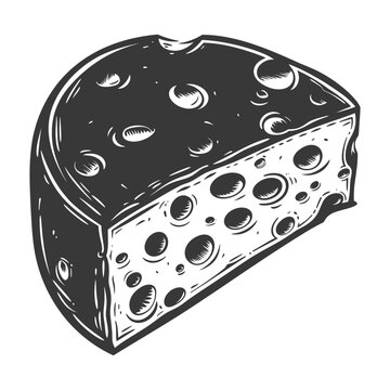 black and white cheese wedge clip art preview