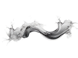 Gray liquid wave splash water isolated on transparent background, transparency image, removed background