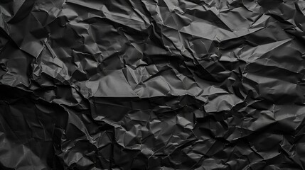 Black paper texture background, crumpled black sheet of paper with detailed shadows. Generated by artificial intelligence.