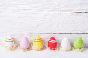 Easter eggs in basket - 755891969