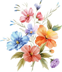 Set of flower,  floral design elements, minimal object isolate illustration vector.