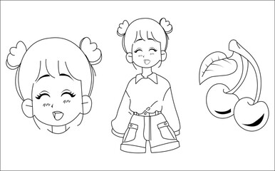 Pastel Goth Chibi Girls Coloring Pages