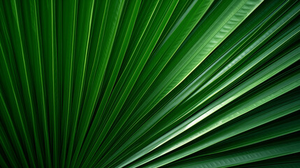Obraz premium tropical palm leaf and shadow, abstract natural green background
