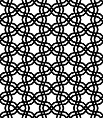 Naklejka premium Black and white seamless abstract pattern. Background and backdrop. Grayscale ornamental design.