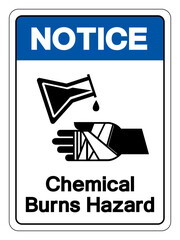 Notice Chemical Burns Hazard Symbol Sign ,Vector Illustration, Isolate On White Background Label. EPS10