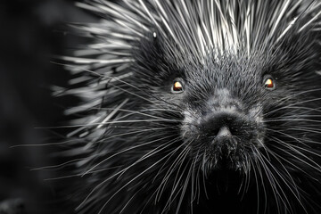 Naklejka premium close up of a porcupine, hedgehog