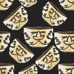 bowl,kese ,cup,tea utensils with Tatar ,Turkish ,Uzbek ,Kazakh national traditional ornament pattern in oriental style ,Muslim tea,cup,red blue green