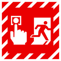 Fire Alarm Call Point Symbol Sign, Vector Illustration, Isolate On White Background Label. EPS10