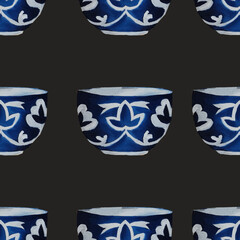 bowl,kese ,cup,tea utensils with Tatar ,Turkish ,Uzbek ,Kazakh national traditional ornament pattern in oriental style ,Muslim tea,cup,red blue green