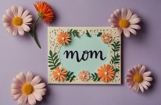 daisy frame for mothers day with text on it mom