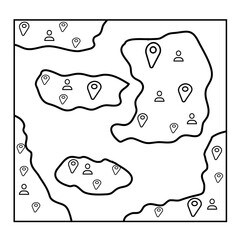 meeting location or team place thin line icon. 
