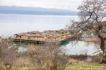 Popular tourist destination - Bay of Bones. Amazing landscape of North Macedonia, Europe. Ohrid lake. - 755895161
