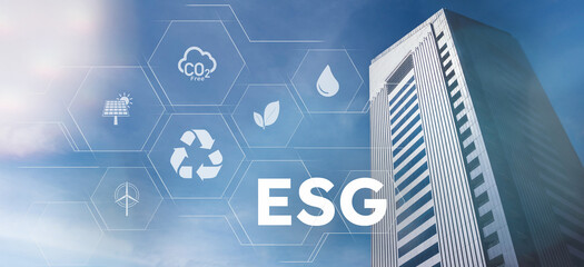 ESG social governance of the environment, green business investment strategy, new marketing concept.