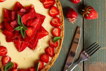 Strawberry cheesecake New York with mint - 755899755