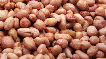 Raw nuts ready for sale in a street shop