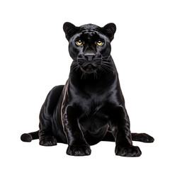A Cloaked Panther in the Veil of Night, Illuminating the Darkness with Grace and Power, Symbolizing Strength and Stealth - A PNG Cutout Isolated on a Transparent Backdrop