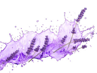 Lavender purple liquid wave splash water isolated on transparent background, transparency image, removed background - obrazy, fototapety, plakaty