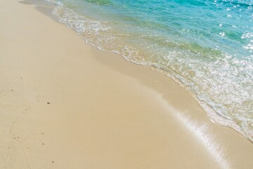Fototapeta na wymiar Beautiful Tropical Maldives Island With White Sandy Beach Sea