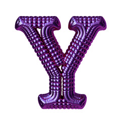 Symbol made of purple spheres. letter y