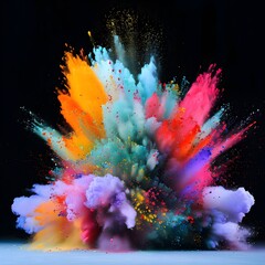 Vibrant Color Splash Explosion in Pop Art Style Illustration