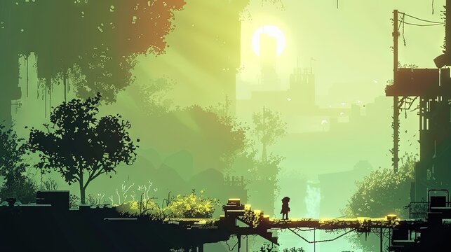 Side-scrolling video game 2D platformer made by artificial intelligence