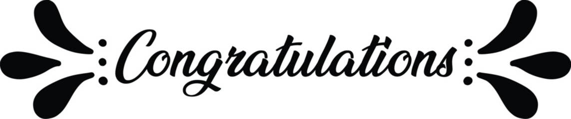Congratulations - Typography, Lettering, Handwritten, vector for greeting