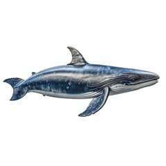 Behold the Graceful Magnificence of the Blue Whale, Ruler of the Ocean Depths - A PNG Cutout Isolated on a Transparent Backdrop