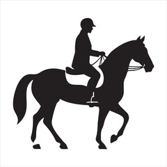 A black silhouette Horseback rider set
