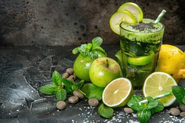 Green juice with an apple and lemon twist