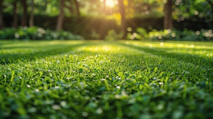 Vibrant Green Grass Under Sunlight