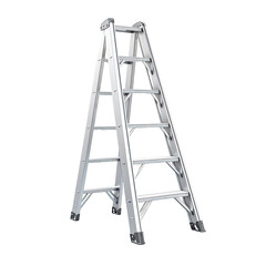 Aluminium Platform Ladder on white or transparent background