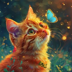 Fototapeta premium Orange Cat Illustration