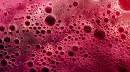 Red wine splashing with bubbles close up and Dew Point on glass, abstract wine with bubbles and foam texture background banner.