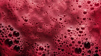 Red wine splashing with bubbles close up and Dew Point on glass, abstract wine with bubbles and foam texture background banner. - obrazy, fototapety, plakaty