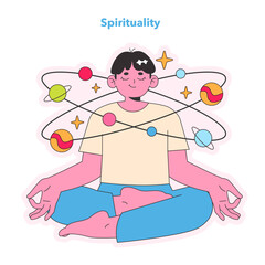 Spirituality concept. Vector illustration.