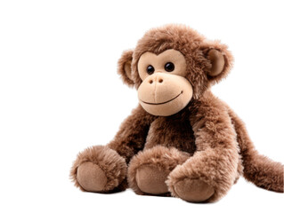 monkey stuffed animal isolated on transparent background, transparency image, removed background