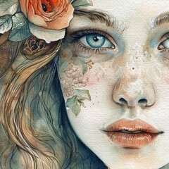 Beautiful Girl Watercolor