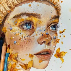 Beautiful Girl Watercolor