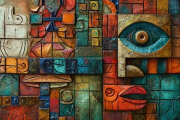 Obraz premium Abstract ancient american. Indian history. Generate AI