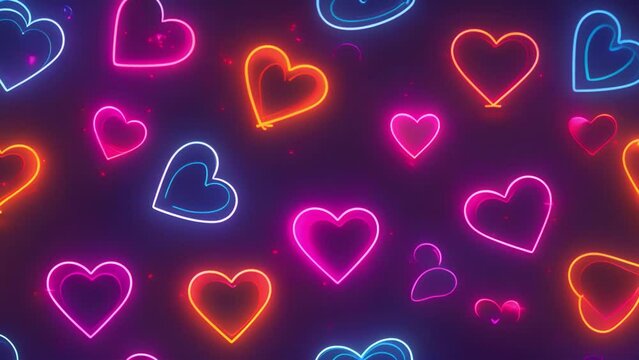Abstract Pink Romantic Energy flowing Neon Glowing Light Interlocking Fire Love Symbol. Use it in slideshow, social media post, live, shorts, reels, tiktoks, advertisement, presentation and animation.