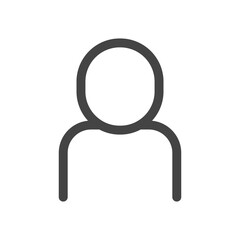Human avatar, user icon, linear sign isolated