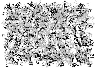 Stains and strokes gray grunge texture on transparent background. Monochrome illustration