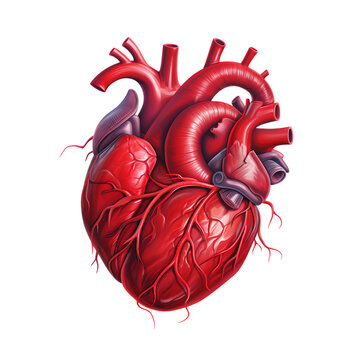 Human Heart Model - Isolated in a Transparent Backdrop (PNG Cutout)