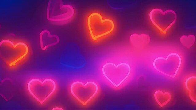Abstract Pink Romantic Energy flowing Neon Glowing Light Interlocking Fire Love Symbol. Use it in slideshow, social media post, live, shorts, reels, tiktoks, advertisement, presentation and animation.