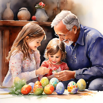 Easter Poster and Banner Template with Vibrant Background.Festive Greetings and Thoughtful Presents , note people and places are Fictional 