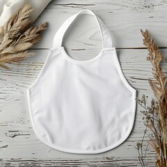 White Baby Bib Mockup